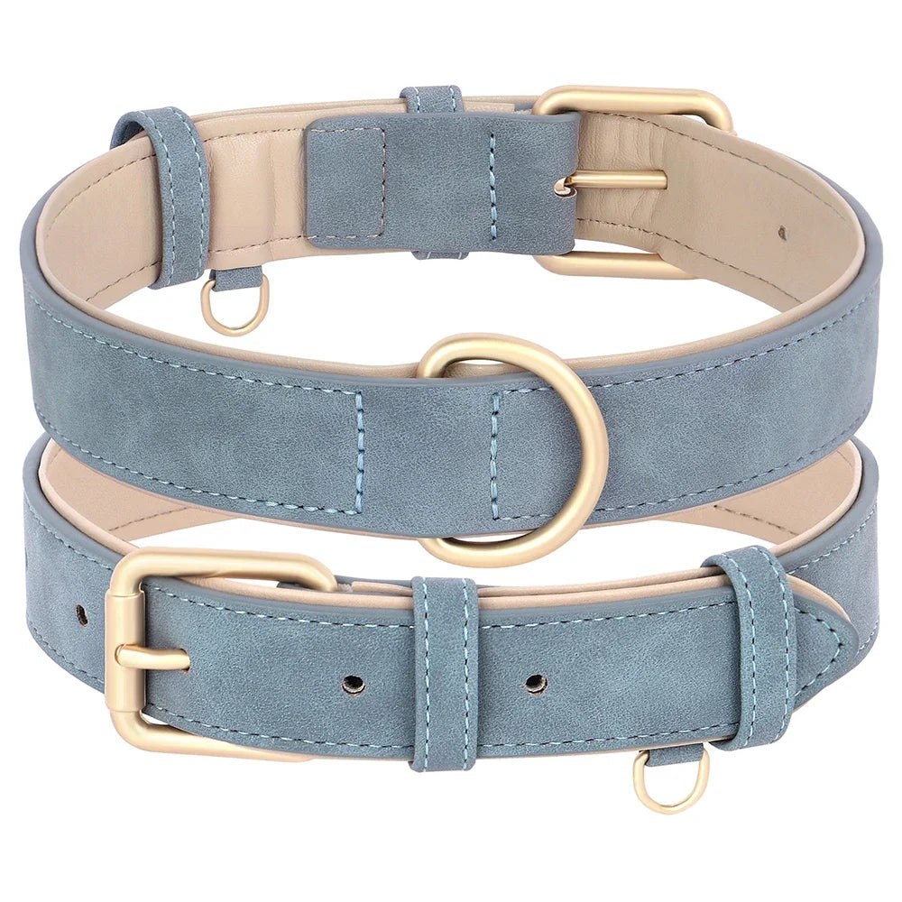 PU Leather Soft Padded Dog Collars